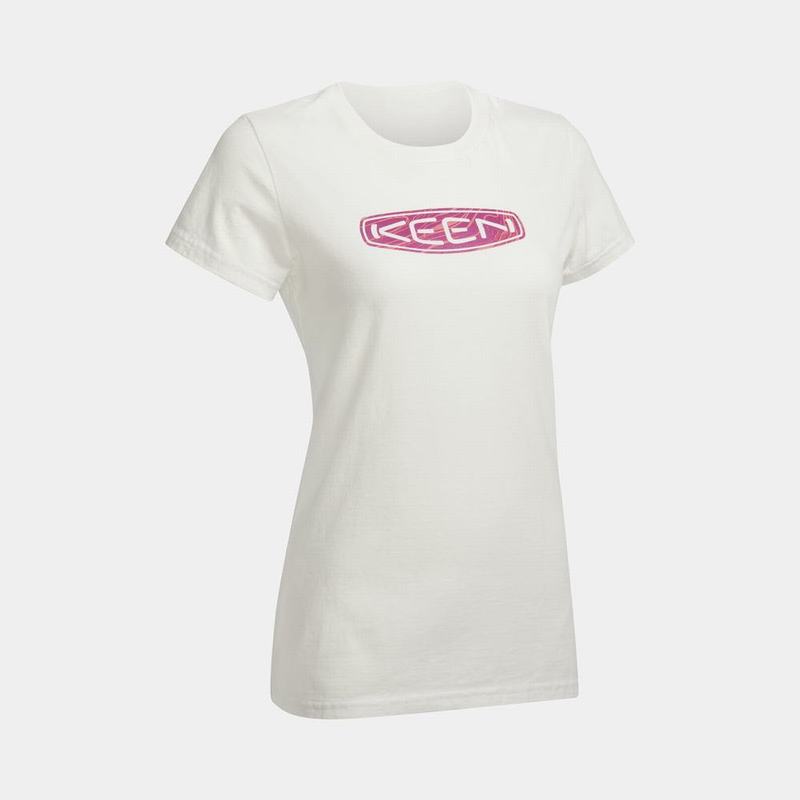 Keen Geode Logo T-Shirts Damen Weiß Sale RK3732CP